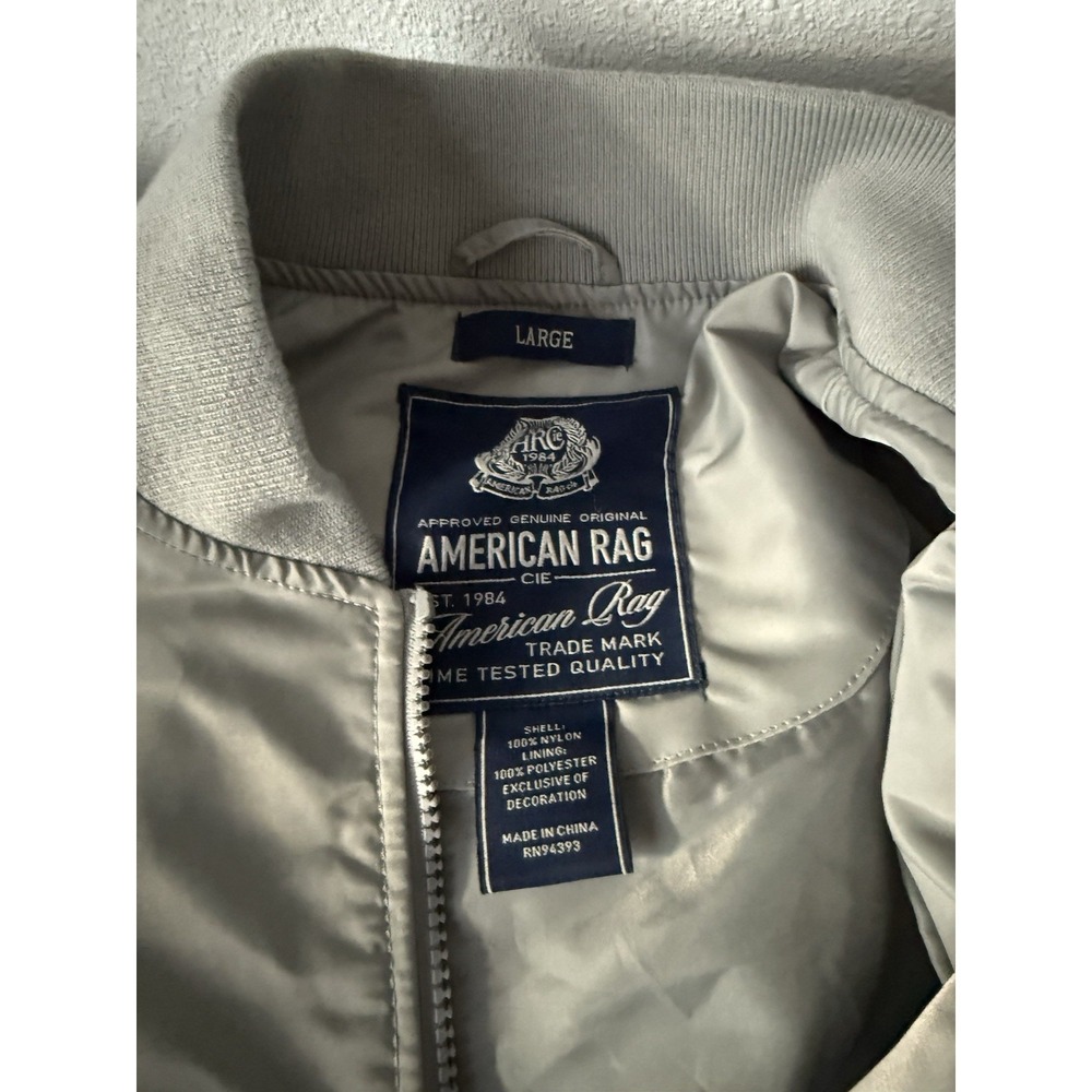 American Rag Nylon Jacket. Size Large. Outer Shell. Gray‎ Excellent Condition - Picture 3 of 6